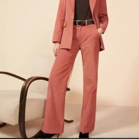 Reformation Dillon Corduroy Flare Pants Pink 27 - Picture 10 of 11